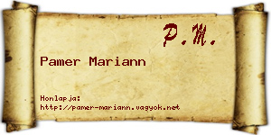 Pamer Mariann névjegykártya