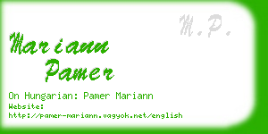 mariann pamer business card
